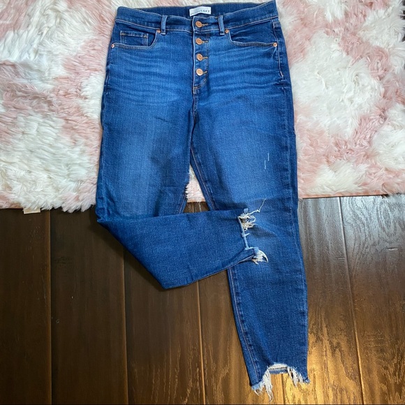 LOFT Denim - Loft high waist skinny distressed jeans women’s size 10